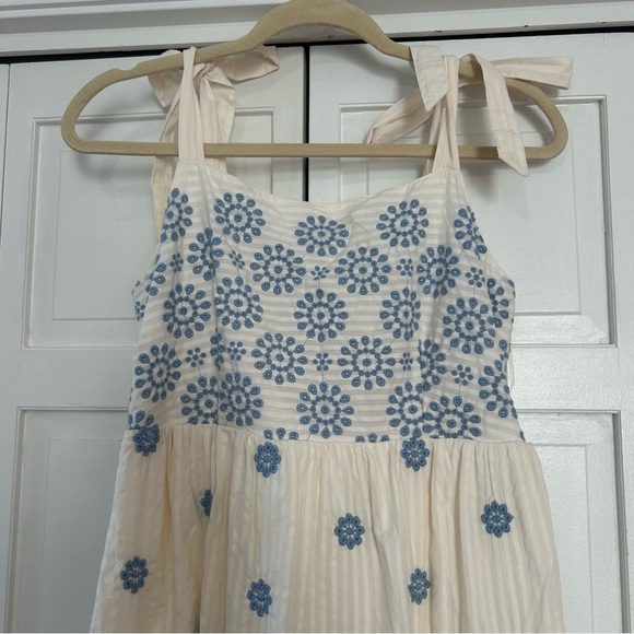 American Eagle Outfitters Blue and Off-White Floral Maxi Dress L - Picture 7 of 16